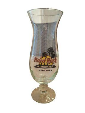 Hard Rock Cafe New York Hurricane Glass Cocktail Goblet Barware Souvenir